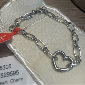 james avery sterling silver heart charm bracelet